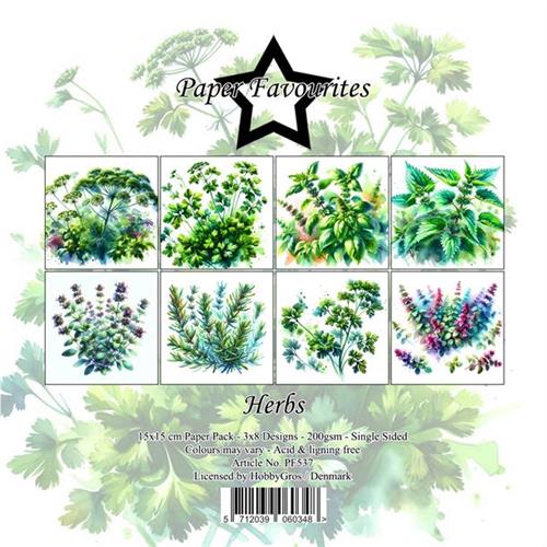 Paper Favourites Herbs 24 stk 15x15cm 200g